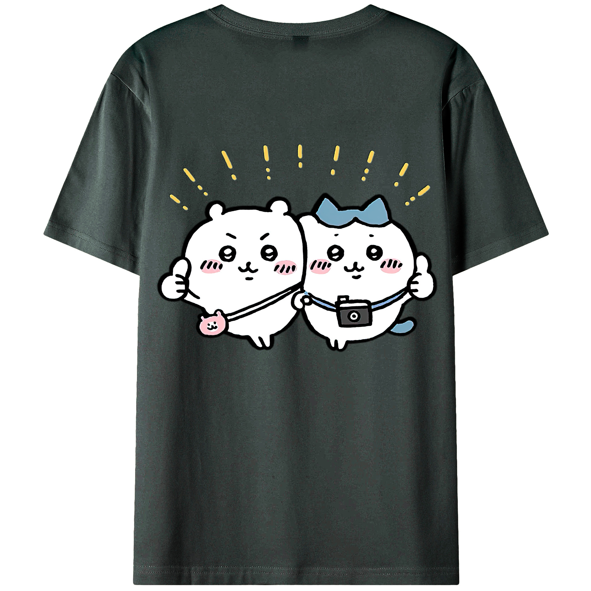 （画像用） ちいかわ ちいかわ Chii-kawa chiikawa 綿100％ メンズ半袖Tシャツ（バックプリント） 通気性